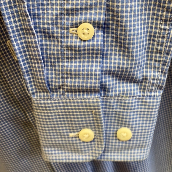 Ralph Lauren button down shirt,size 10,blue and white checkers with white collar - Picture 5 of 7